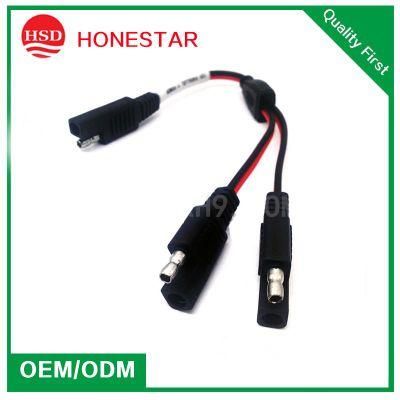 Car Motorcycle Solar Cable One to Two 18AWG 0.3m Plug Conncetor