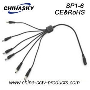 6to1 DC Power Splitter Plug Cable 2.5*2.1mm for CCTV (SP1-6)