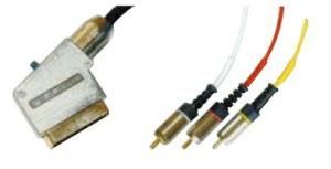 Scart Plug to 3&times; RCA Plug With Switch (1-1188)