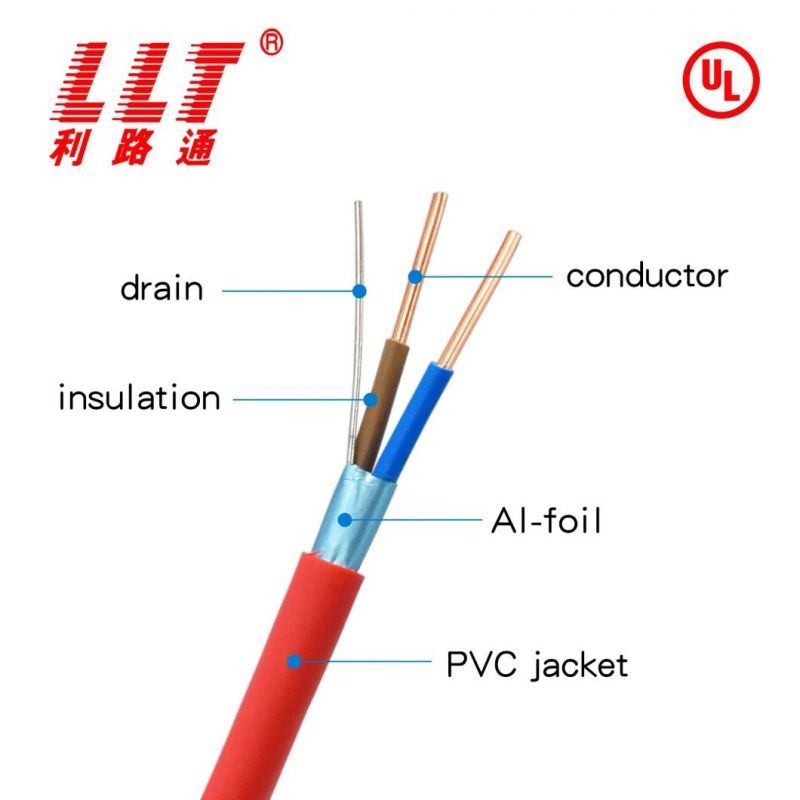 2 Core 16AWG Fplr Shielded Fire Alarm Cable