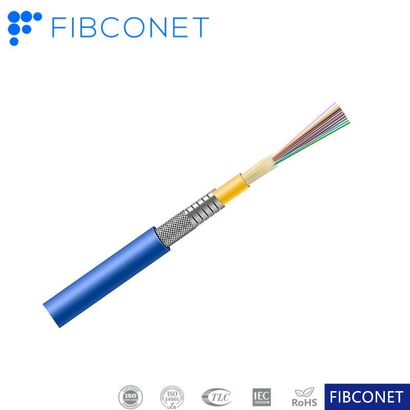 2 Cores Indoor Optical Fiber Armored Cable Fiber Cable