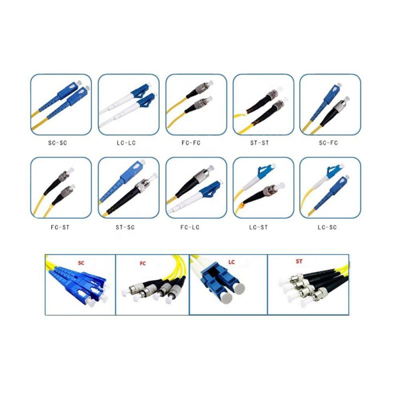 Optic Sc/LC/FC/St/Mu/MTRJ/E2000 Dys /OEM Sc APC Optical Fiber Patch Cord