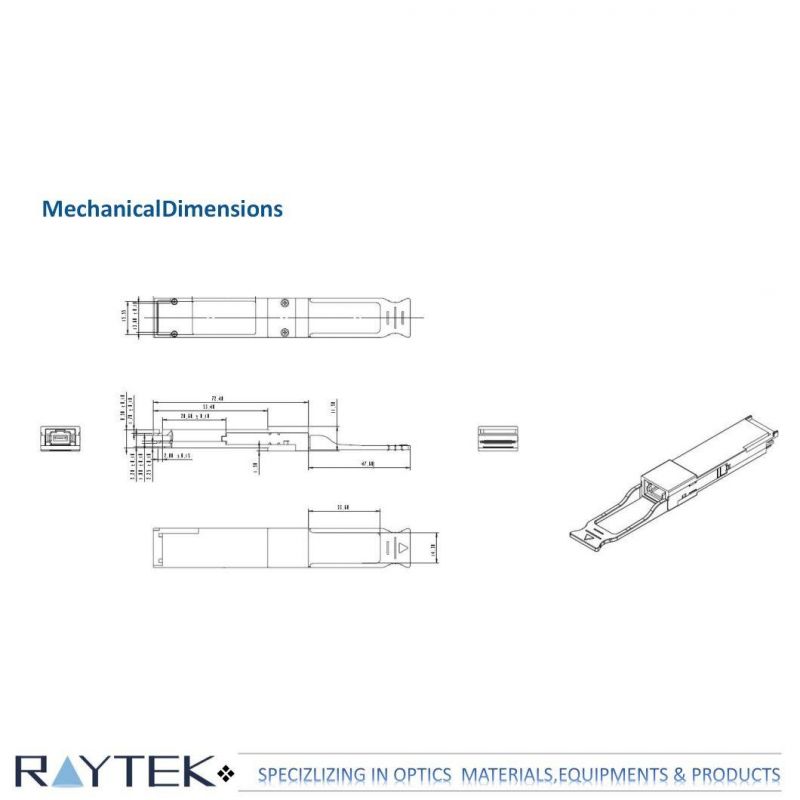 100g Qsfp28 Sr4, MPO Connector, 70m on Om3/Optical Fiber Connector