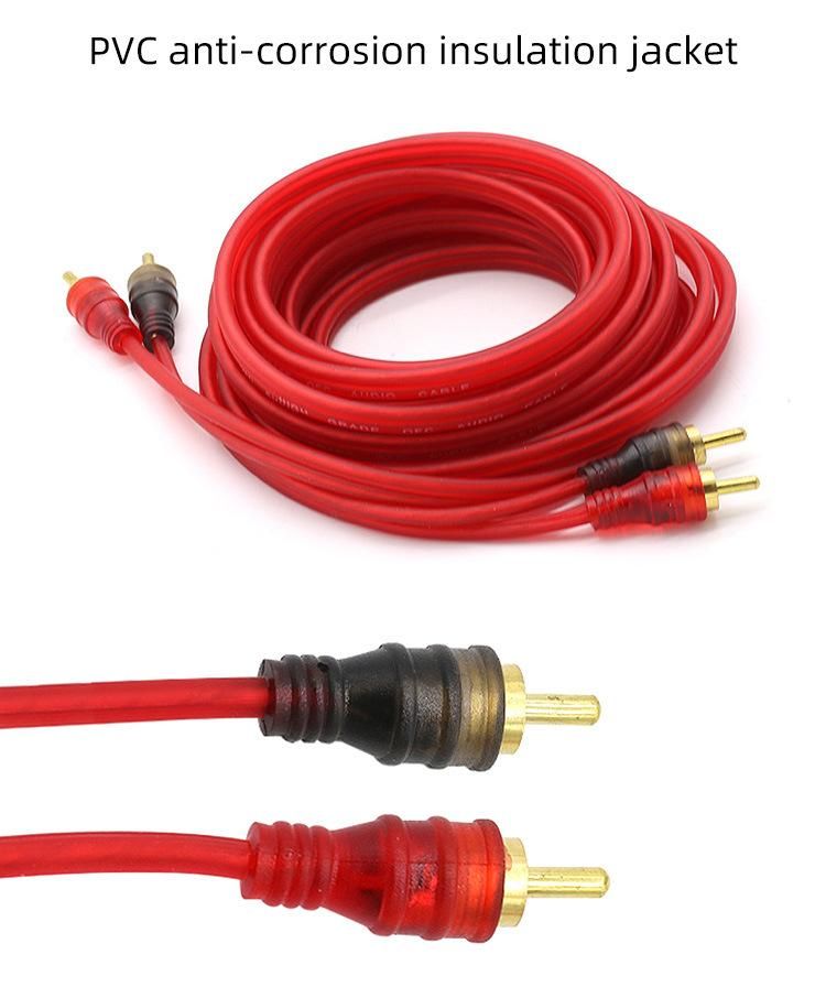 Wholesale Price 2 Dual 2 RCA Car Cable Adapter Stereo Audio 2RCA Cord Male to Male Connector