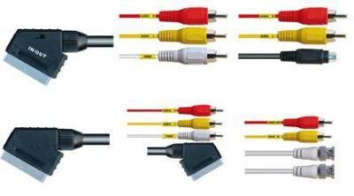 Audio Video Cable 21pin Scart to RCA Cable