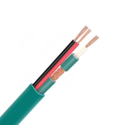 Bare Copper Kx7+2DC Siamese Coaxial Cable Green with Power Cable