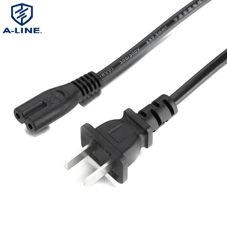 UL Approved 2 Pins Power Extension Cord with C7 Connector