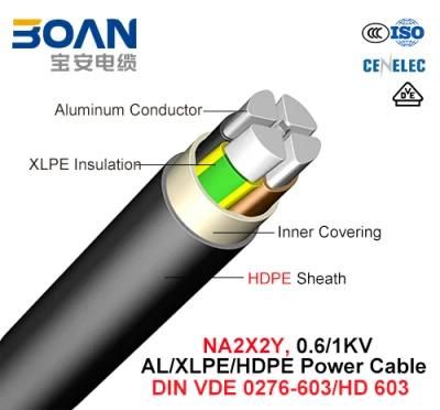 Na2X2y, Power Cable, 0.6/1 Kv, Al/XLPE/HDPE (VDE 0276-603/HD 603)