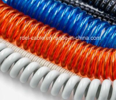 Customization PU PVC Material Power Spring Wire Spiral Cable Coiled Cable
