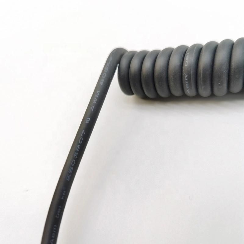Flame Retardant Curly Flex Cable Rubber Sheathed TPR Cable 300/500V