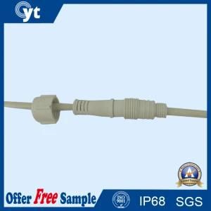 2-Pin White Male to Female Waterproof Cable