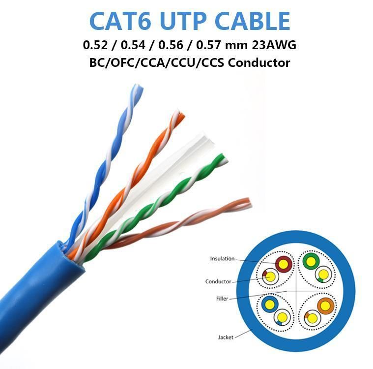 1000FT Communication Network Cable Roll CAT6 305m UTP CAT6 Cable