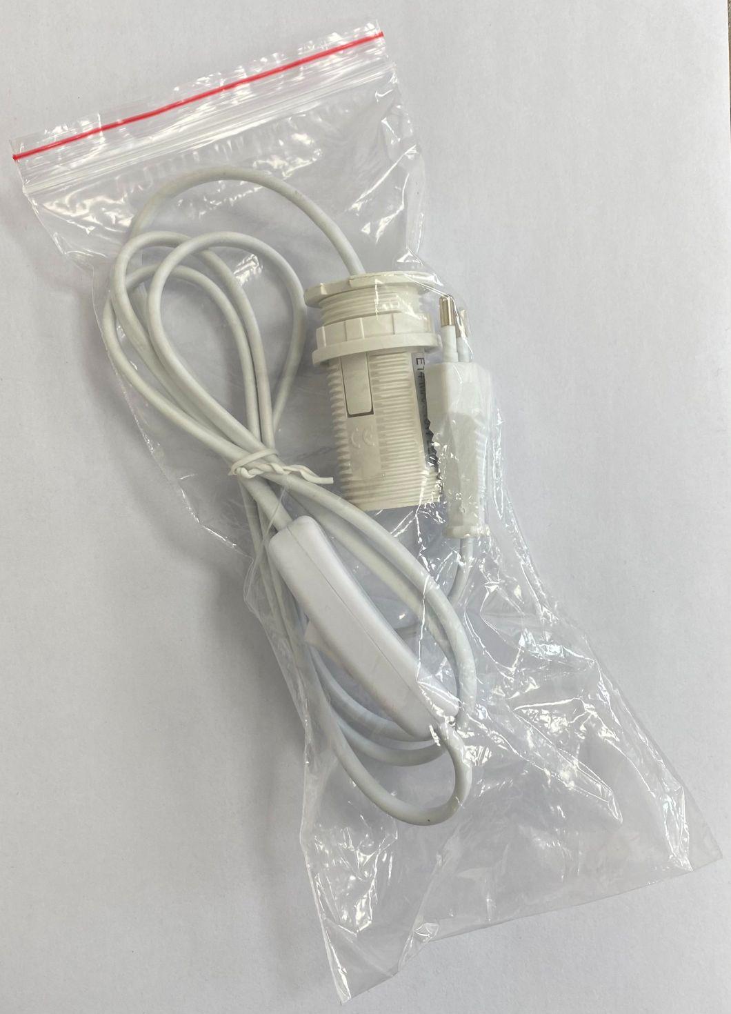 CE Approval Lamp Power Cable German 2 Core Plug E14 E27 E26 Light Stand