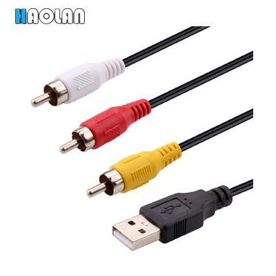 USB 2.0 Cable 3 RCA Male to USB a Male Aux Adapter Audio Video AV Converter Cable, AV Adapter Cable