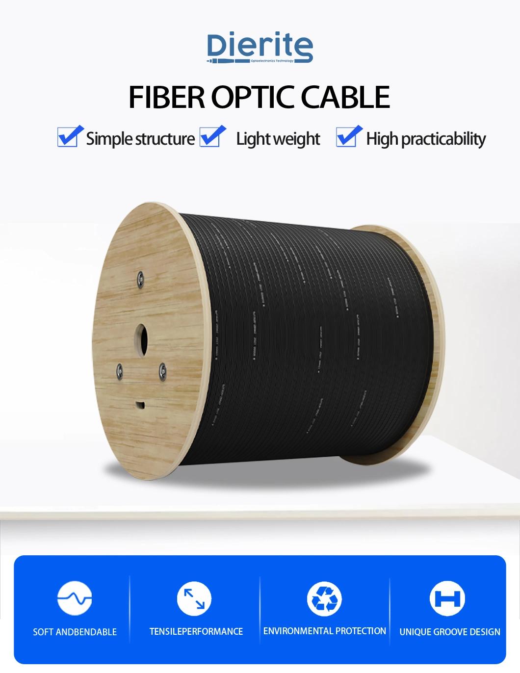 Factory Direct Sale OEM FTTH Network Indoor Steel Wire Multi-Mode Dual Core Fibra Optica FTTH Fiber Optic/Optical Flat Drop Cable