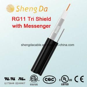 Rg11 Tri-Shield with Messenger 75 Ohms Indoor or Outdoor Coaxial Cable