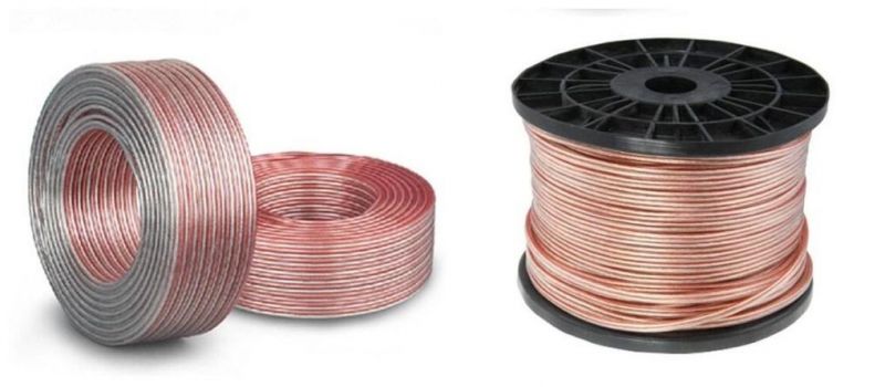 Oxygen-Free Copper Golden and Silver Speaker Cable
