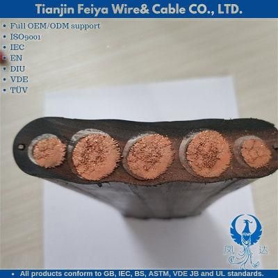 Nyy H05vvh6-F 6 Cores Conveyors Flat Elevator Travelling Cable PVC Insulation PVC Jacket Flexible Crane Lift Cable