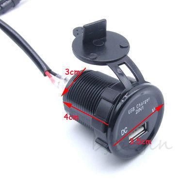 12V 2.1A USB Voltage Voltmeter Power Plug Socket Charger Adapter