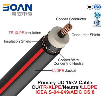 Primary Ud Cable, 15 Kv, Cu/Tr-XLPE/Neutral/LLDPE (AEIC CS 8/ICEA S-94-649)