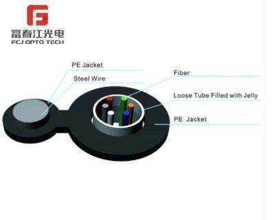 PE Sheath GYTC8S 2-288 Core Self-Support Fiber Optic Cable