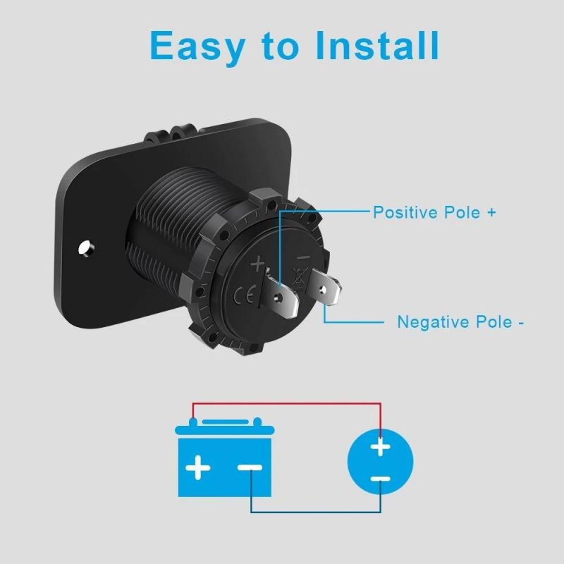 Cigarette Lighter Socket, 12V Power Outlet Receptacle Socket