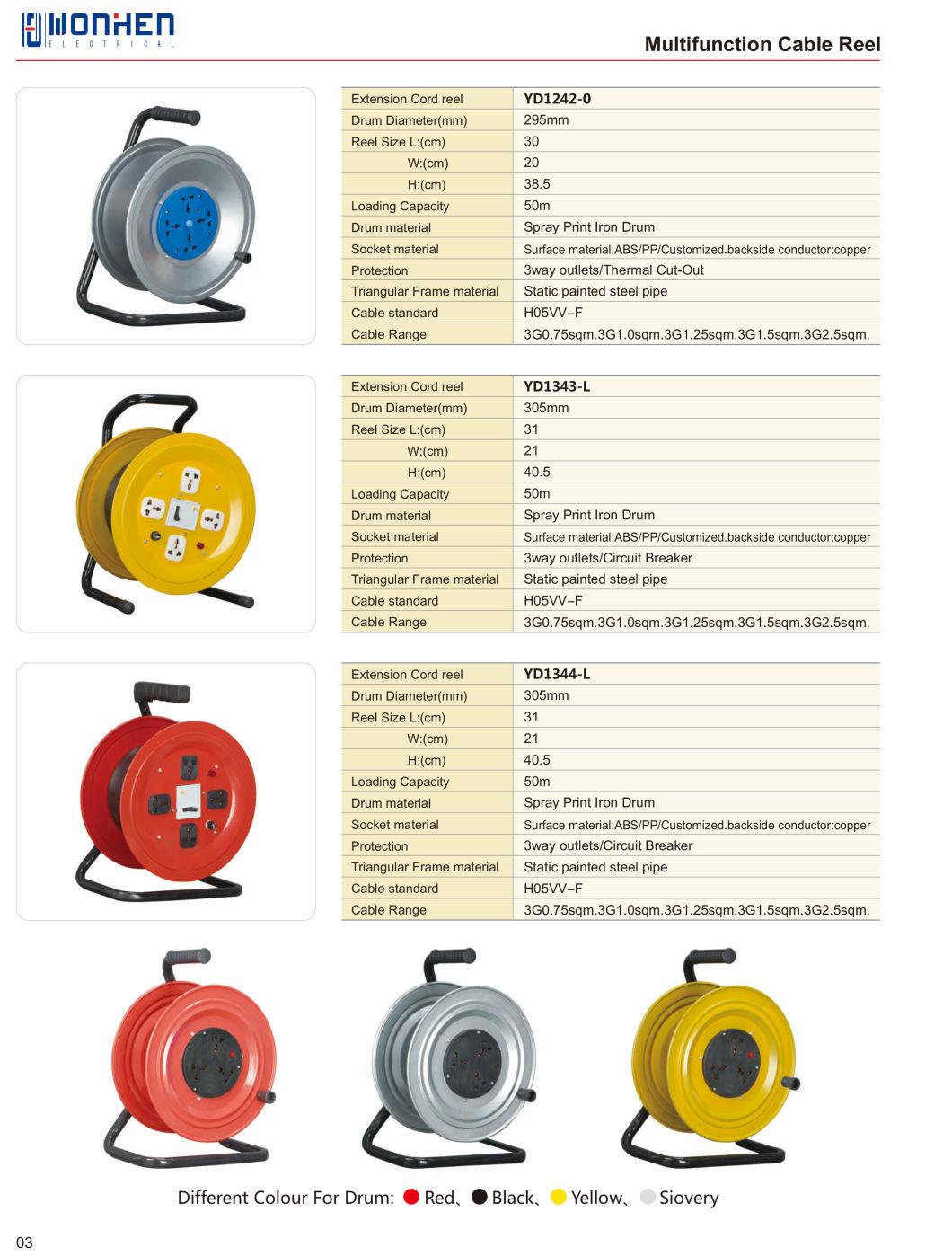 Electric Extension Cable Reel with Socket Outlet Switch UK Standard Cable Reel