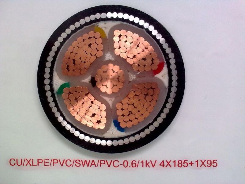 Three Core Copper Conductor XLPE Insulation Steel Wire Armoured PE Sheathed Electric Medium Voltage Cable