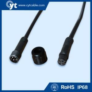 M 14 Black Waterproof Cable with Male &amp; Female Screw 4 Pin Connector