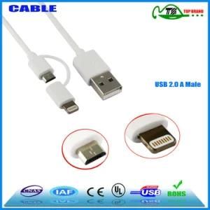 Hot Sale High Speed 2 in 1 Data Cable, USB Cable for iPhone, USB Data Cable for Android