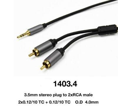 Aux Cable Mini 3.5mm Stereo Plug to 2 X RCA Male (1403-4)