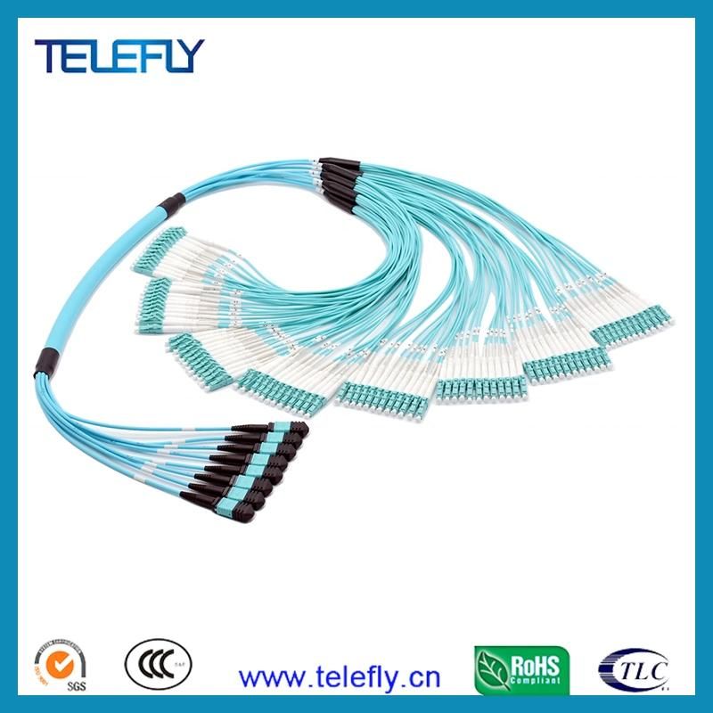 China Supply Om3 MPO/MTP-LC Fiber Optic Harness Patch Cord MTP MPO Cable