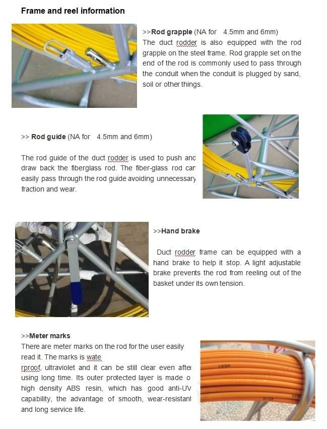 Fiberglass Rod FRP Traceable Wire Duct Rodder