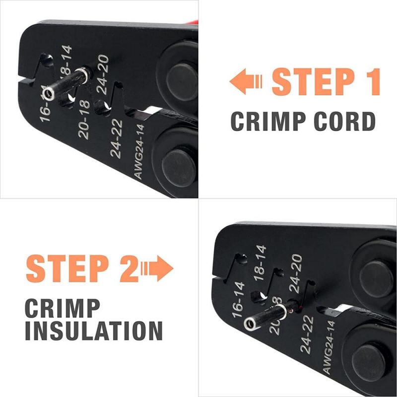 Olearn Iwc-1424A Crimping Tools for Deutsch Dt Series Stamped & Formed Contact, Open Barrel Terminal Crimping Wire Strippers AWG14 to AWG24 Wire Crimper
