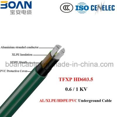 Tfxp, Al/XLPE/Hpde/PVC, Underground Cable, 0.6/1kv, HD 603.5m