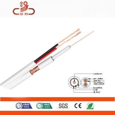 Coax Cable CATV Rg59+ Power Wire Coaxial TV Signal Cable with RF Compression Connector