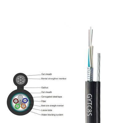 Outdoor Self Supporting Multi Core Fiber Optic Cable GYTC8S