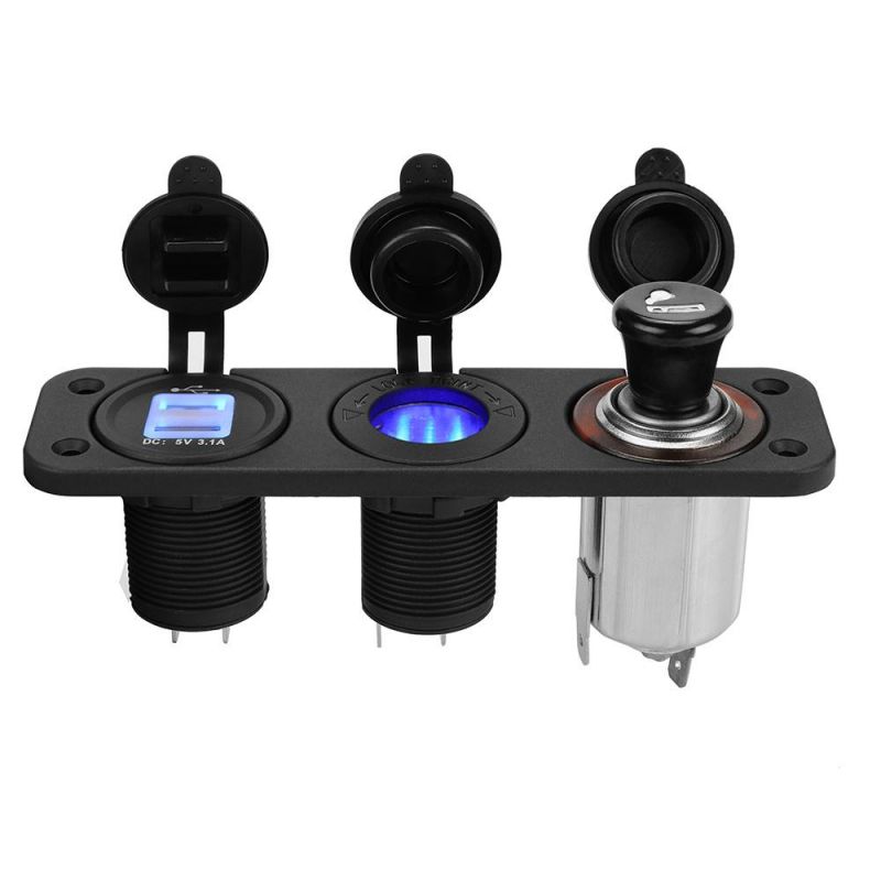 Cigarette Lighter Charger Power Socket Adapter Panel Mount
