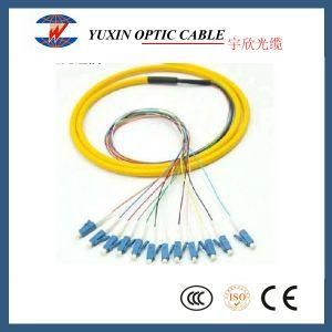 12 Core Fan out Optical Fiber Pgitail Sm OS2 LC/Upc Jumper Connectors Patch Lead