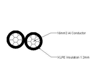 Aerial Service Cable 2X16 mm2, Alu - NFC 33 209