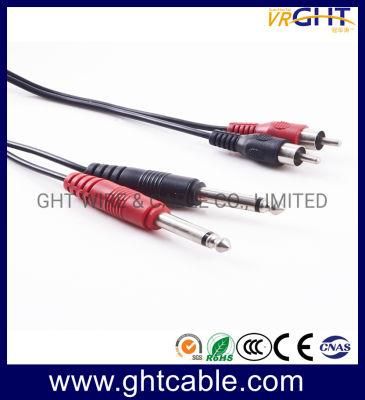 Two RCA to 2 X 6.5mm Audio Cable