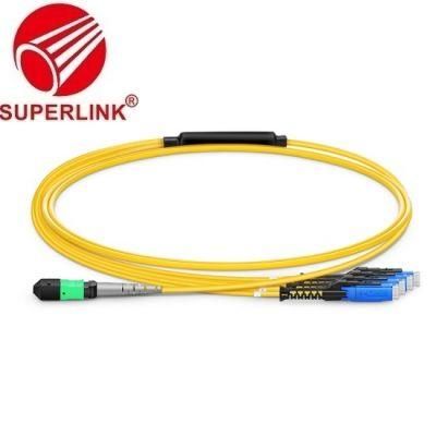 Fiber Optical Patch Cords MTP Female to LC Upc Duplex OS2 9/125 Single Mode Breakout Cable