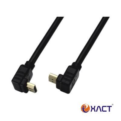 High Quality HDMI A 90&deg; Type MALE TO A90&deg; Type MALE Pass 4K and HDMI ATC test HDMI Cable