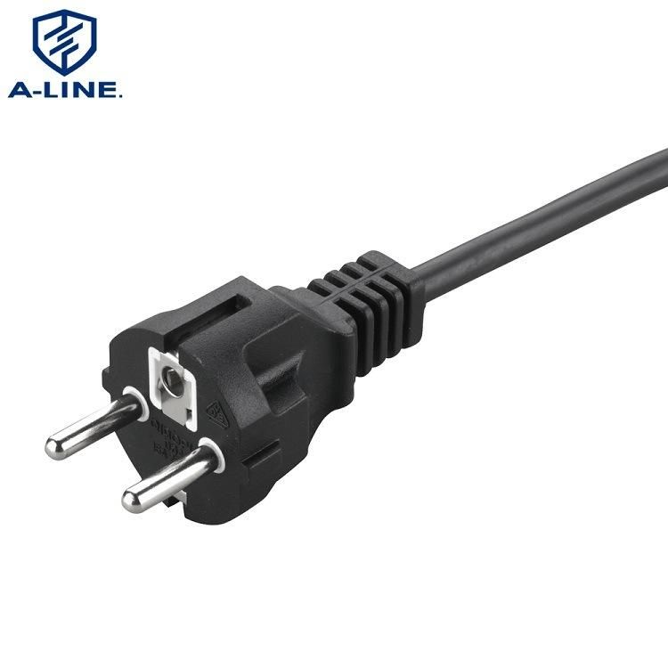 VDE Approved European Straight Angle 3 Pins Schuko Power Cord with C5 Connector
