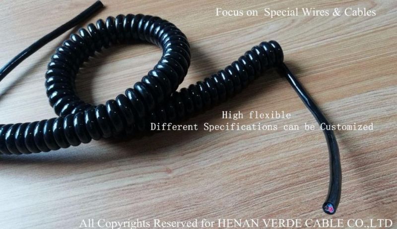 0.50mm 0.75mm RoHS PVC Insulation Retractable Coiled Auto Car Spiral Cable