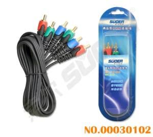 1.5m AV Cable Golden Connector Male to Male 3 RCA to 3 RCA Audio/Video Cable