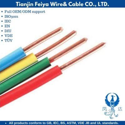 H05V-U Inner Wiring Purpose Single Core Solid Conductor Without Sheath 70 C Temperature Wiring Harness Cu Conductor PVC Wire
