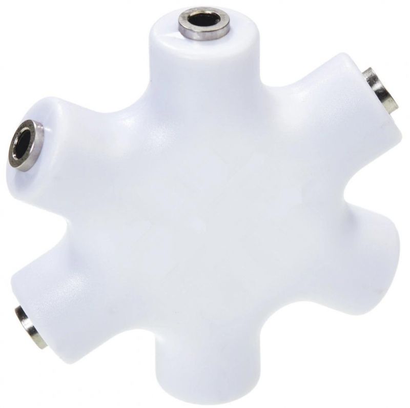 6 Way 3.5mm Jack Audio Earphone Splitter Colourful