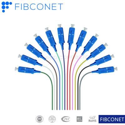 FTTH Sc Upc 12core Fiber Optic Multicore Bundle Distribution Pigtail