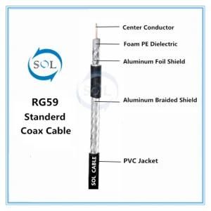 75ohm 20AWG Digital Satellite CATV RG59 Coax Cable